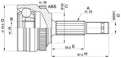OPEN PARTS cvj511410 -  Шарнирный комплект, приводной вал